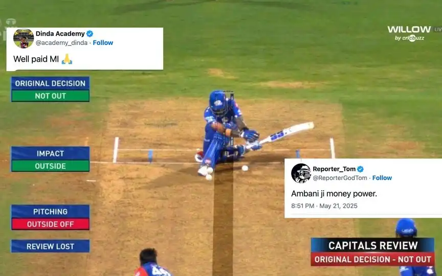 "Well Paid": Netizens Slam Mumbai Indians Over SKY's Controversial LBW Decision